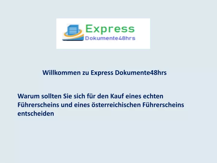 willkommen zu express dokumente48hrs