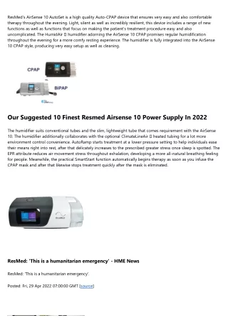 Resmed Airsense 10 Series Conventional Substitute Package
