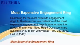 Most Expensive Engagement Ring  Bluehira.com