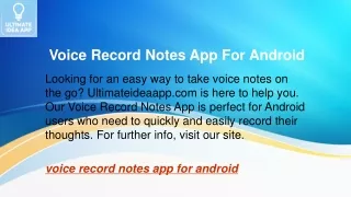 Voice Record Notes App For Android  Ultimateideaapp.com