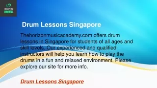 Drum Lessons Singapore  Thehorizonmusicacademy.com