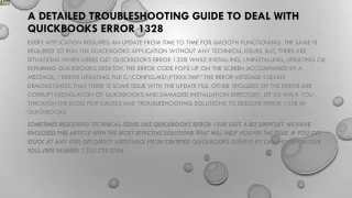 a detailed troubleshooting guide to deal with quickbooks error 1328