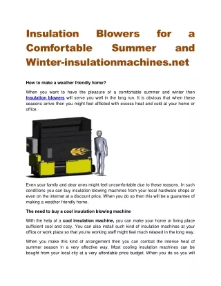 insulation comfortable winter insulationmachines