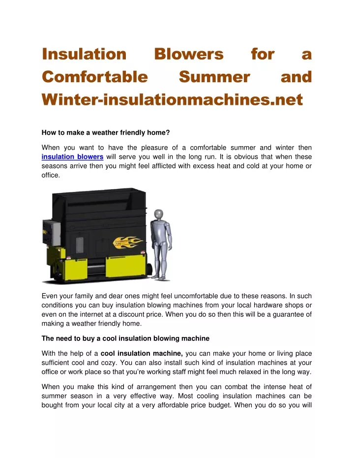 insulation comfortable winter insulationmachines