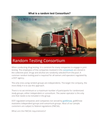 what is a random test consortium