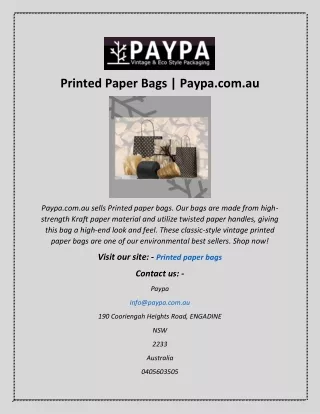 printed paper bags paypa com au