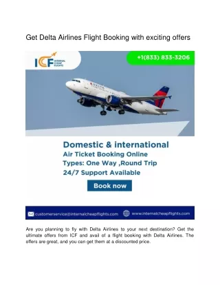 Get Delta Airlines Flight Booking with exciting offers