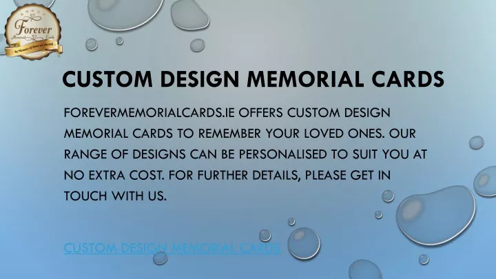 custom design memorial cards