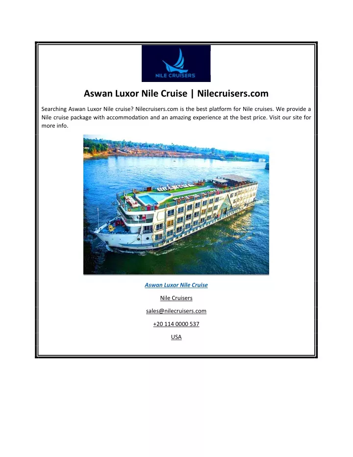 aswan luxor nile cruise nilecruisers com