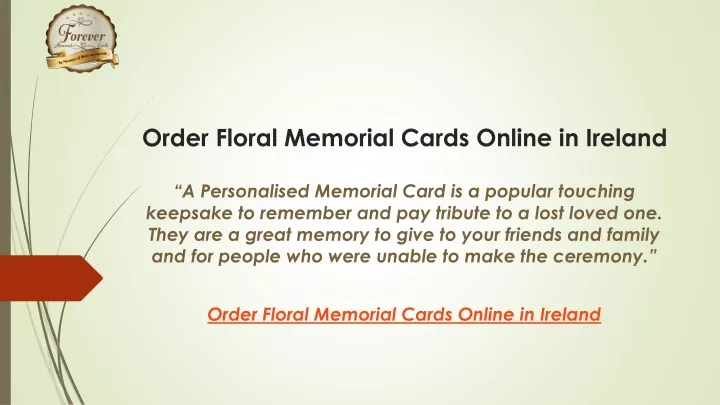 order floral memorial cards online in ireland