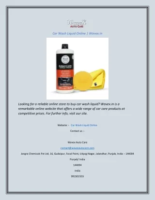 car wash liquid online wavex in