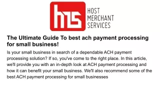 the ultimate guide to best ach payment processing