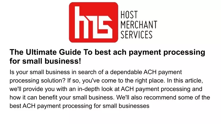 the ultimate guide to best ach payment processing