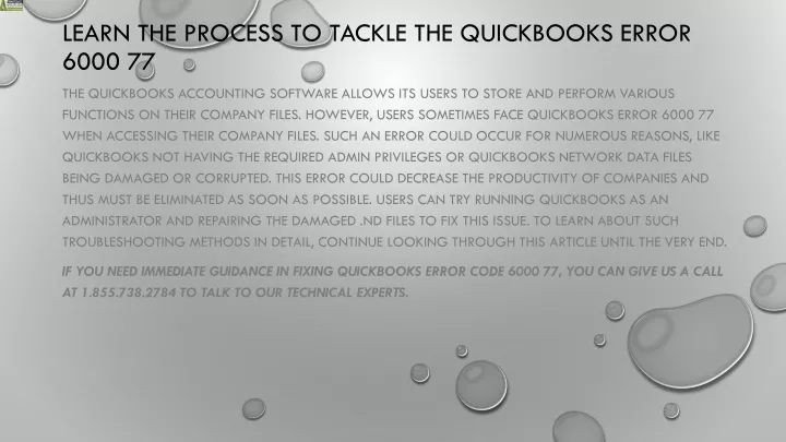learn the process to tackle the quickbooks error 6000 77
