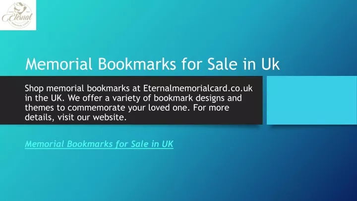 memorial bookmarks for sale in uk