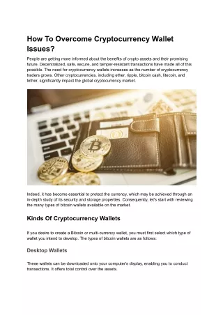how to overcome cryptocurrency wallet issues