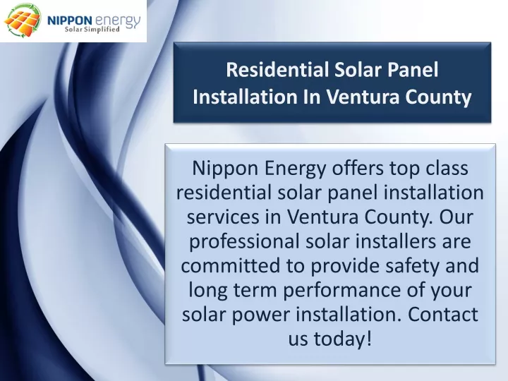 residential solar panel installation in ventura