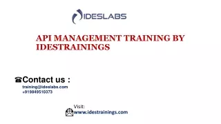 API MANAGEMENT Training by IDESTRAININGS