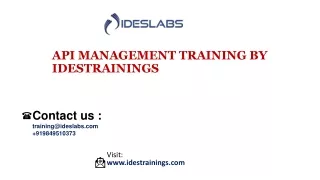 API MANAGEMENT Training by IDESTRAINING