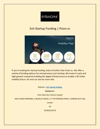 ech startup funding psion vc
