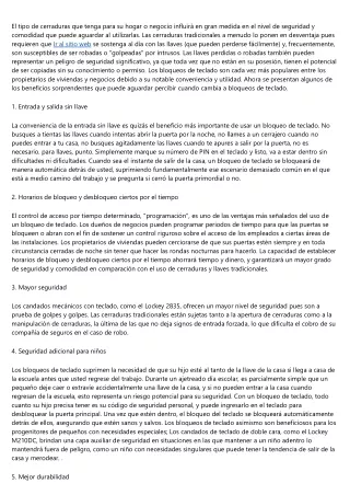 Cierres de teclado para puertas: qué son y cuándo emplearlas