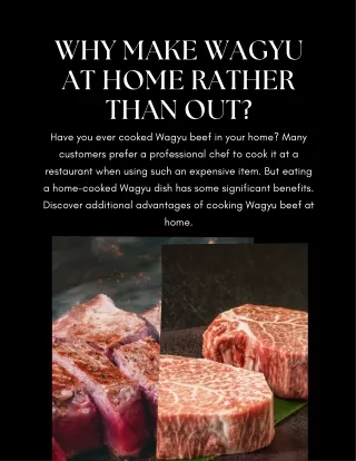 WHY MAKE WAGYU AT HOME RATHER THAN OUT