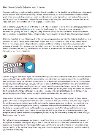 buy telegram votes for poll actual votes by human
