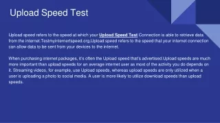 Upload Speed Test