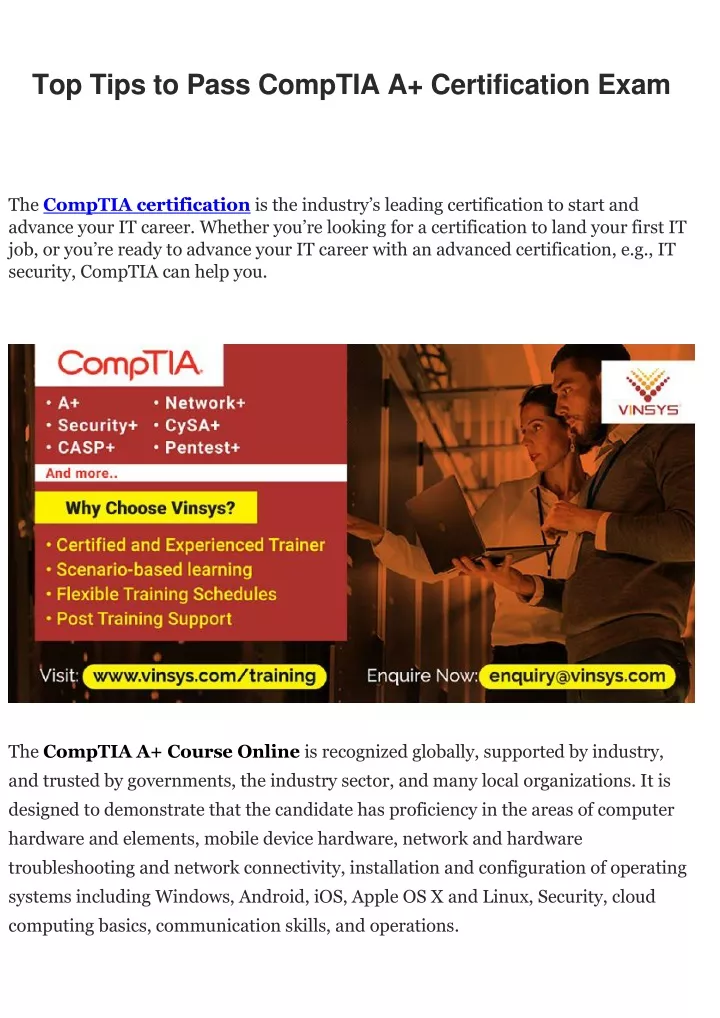 top tips to pass comptia a certification exam