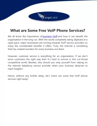 What are Some Free VoIP Phone Services