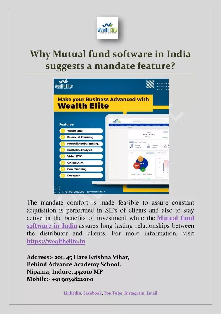 why mutual fund software in india suggests