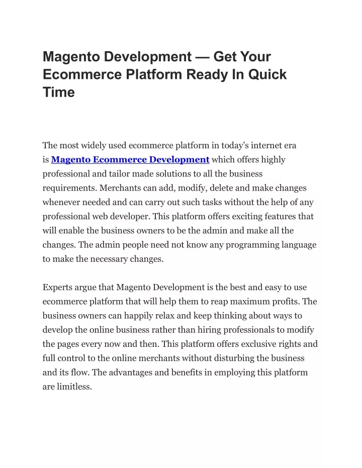 magento development get your ecommerce platform
