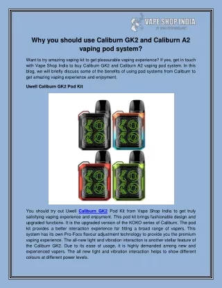 why you should use caliburn gk2 and caliburn