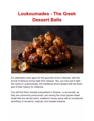 Loukoumades - Greek Dessert Balls with Honey Puffs Recipe