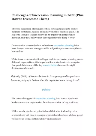 challenges of succession planning in 2022 plus