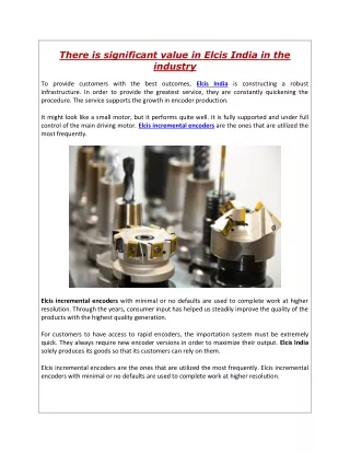 there is significant value in elcis india