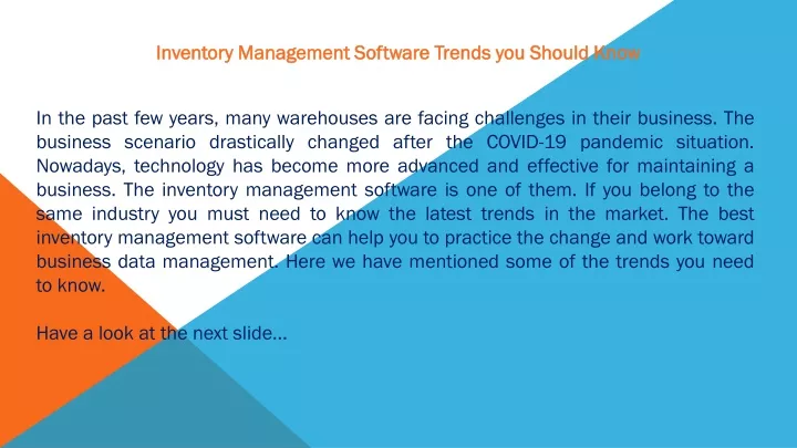 inventory management software trends you should