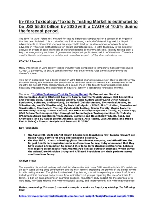 in vitro toxicology toxicity testing market