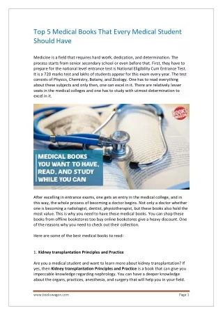 Top 5 Medical Books That Every Medical Student Should Have