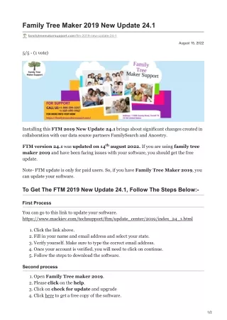 Family Tree Maker 2019 New Update 24.1