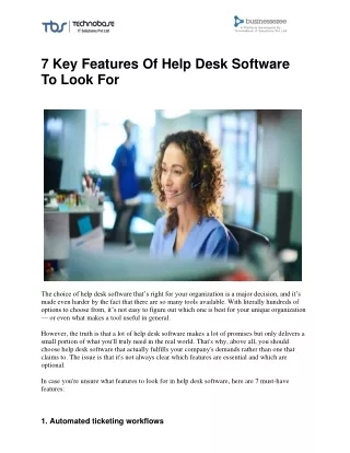 7 key features of help desk software to look for