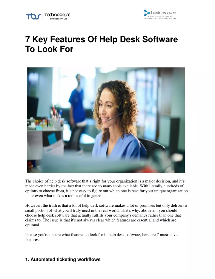 7 key features of help desk software to look for
