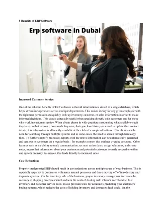 5 benefits of erp software