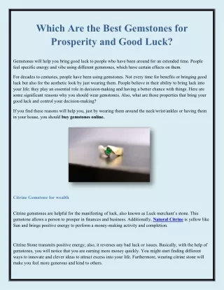 which are the best gemstones for prosperity
