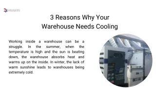 Three Reasons Why Your Warehouse Needs Cooling