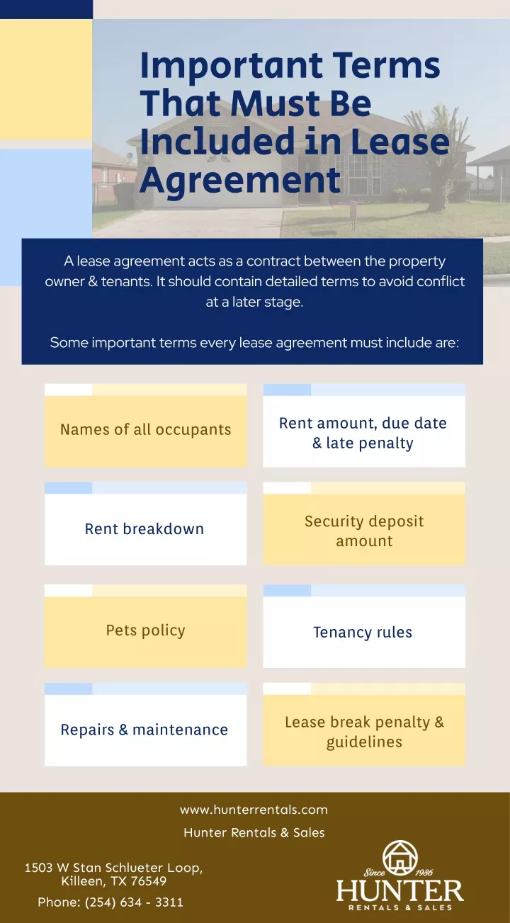 important terms that must be included in lease