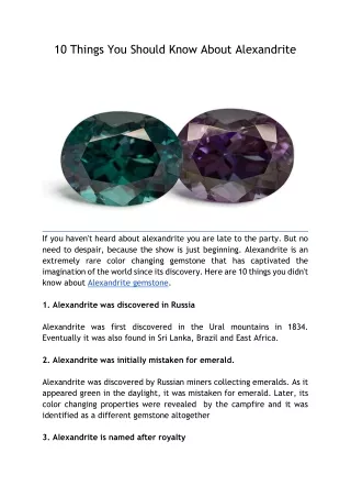 10 things you should know about alexandrite