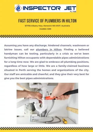 plumber  Service IN Hilton