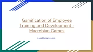 Gamification of Employee Training and Development