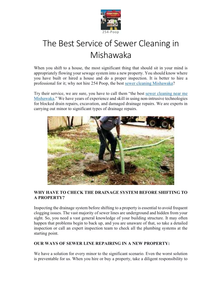 PPT Best Sewer Cleaning Near me in Mishawaka. PowerPoint Presentation